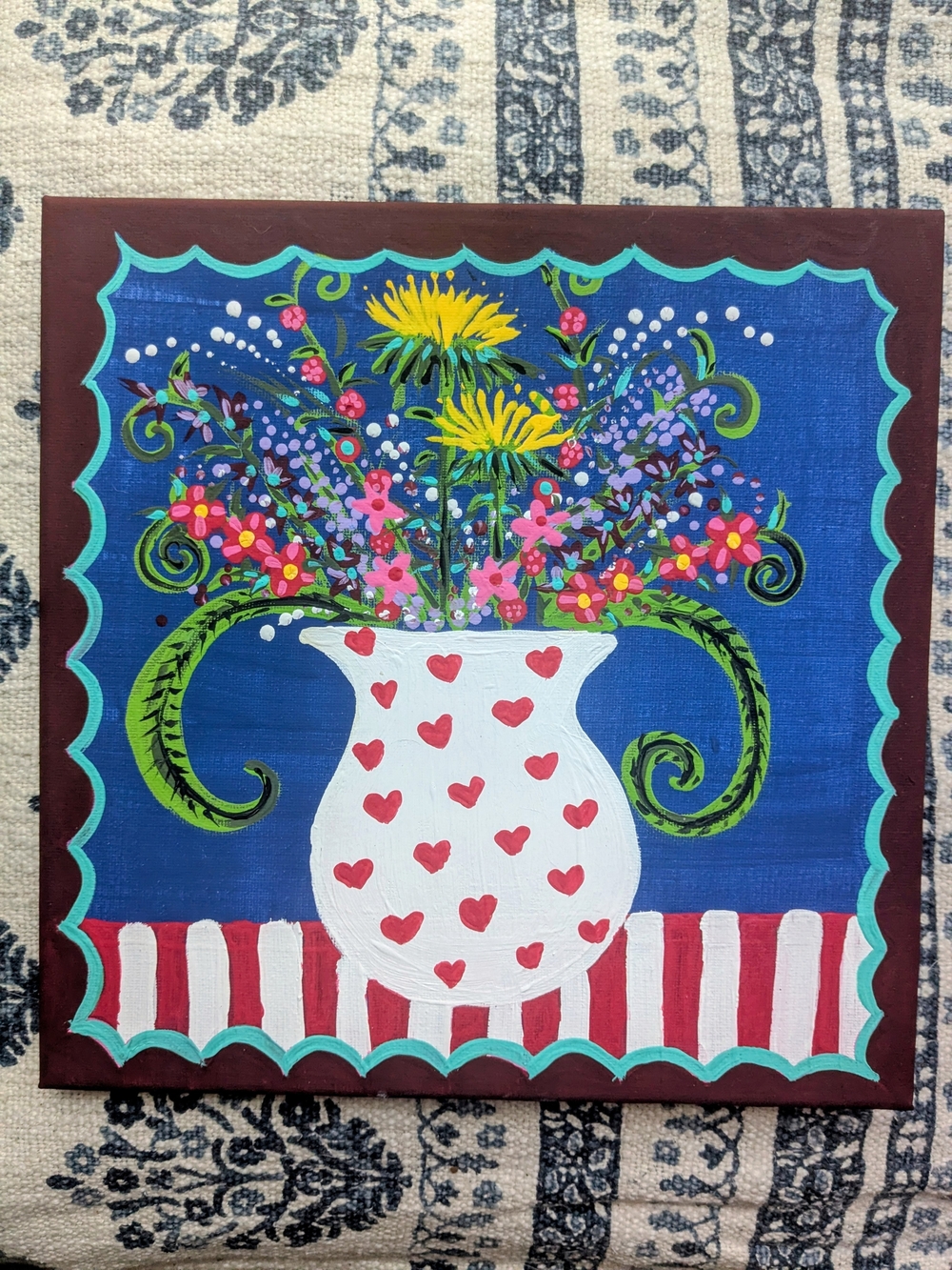 "Heart Of Glass" Original Folk Art ❤️
